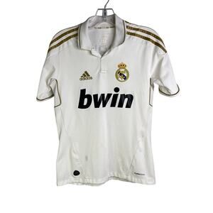 Adidas Athletic Soccer Shirt Youth Large White Ronaldo 7 Clima Cool Short Sleeve
